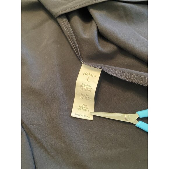 Halara Breezeful Spaghetti Strap Dress Womens Black Built in Bra Dry Hi Low Sz L - Picture 8 of 8